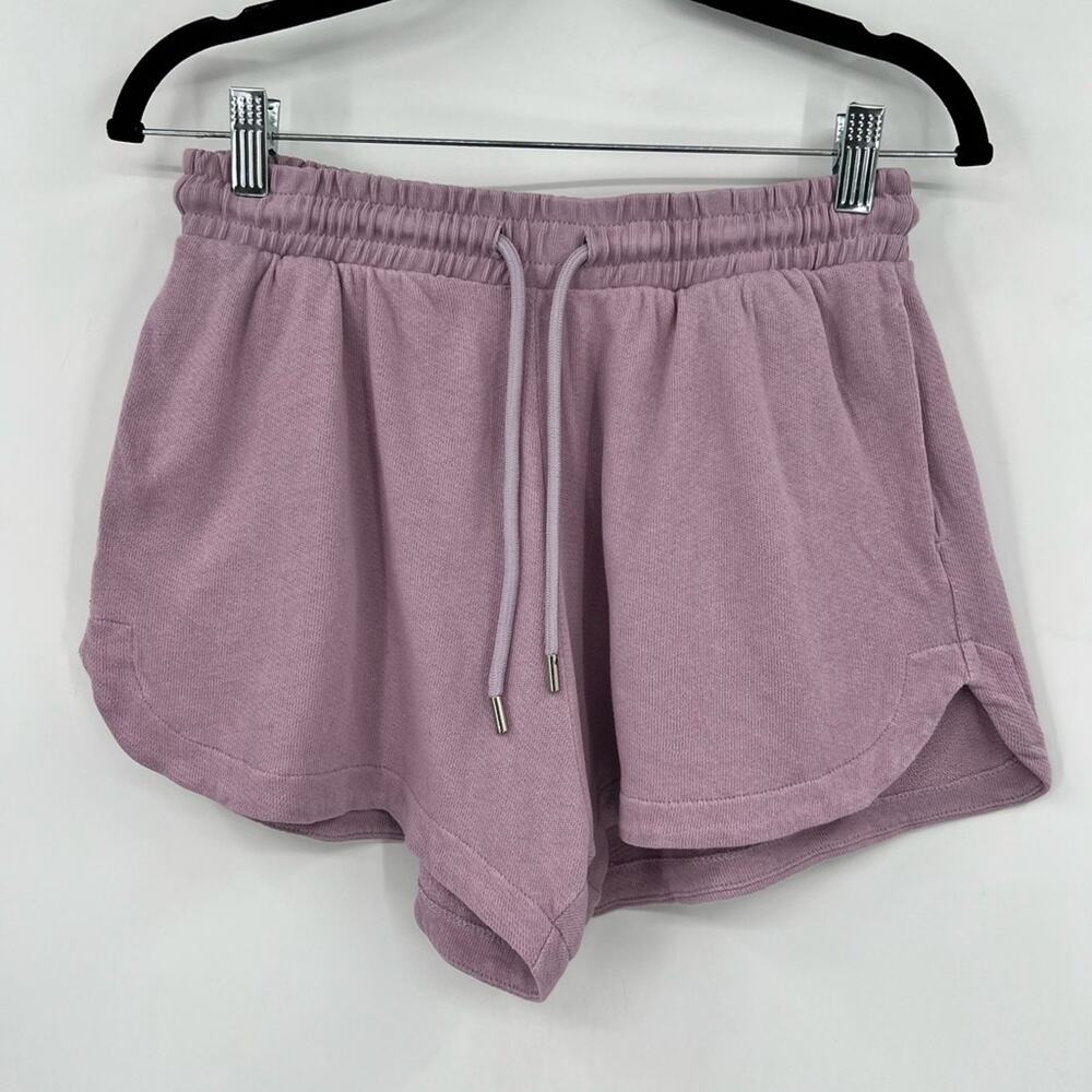ATM Anthony Thomas Melillo Athletic Shorts High-Waisted Drawstring Lilac Small
